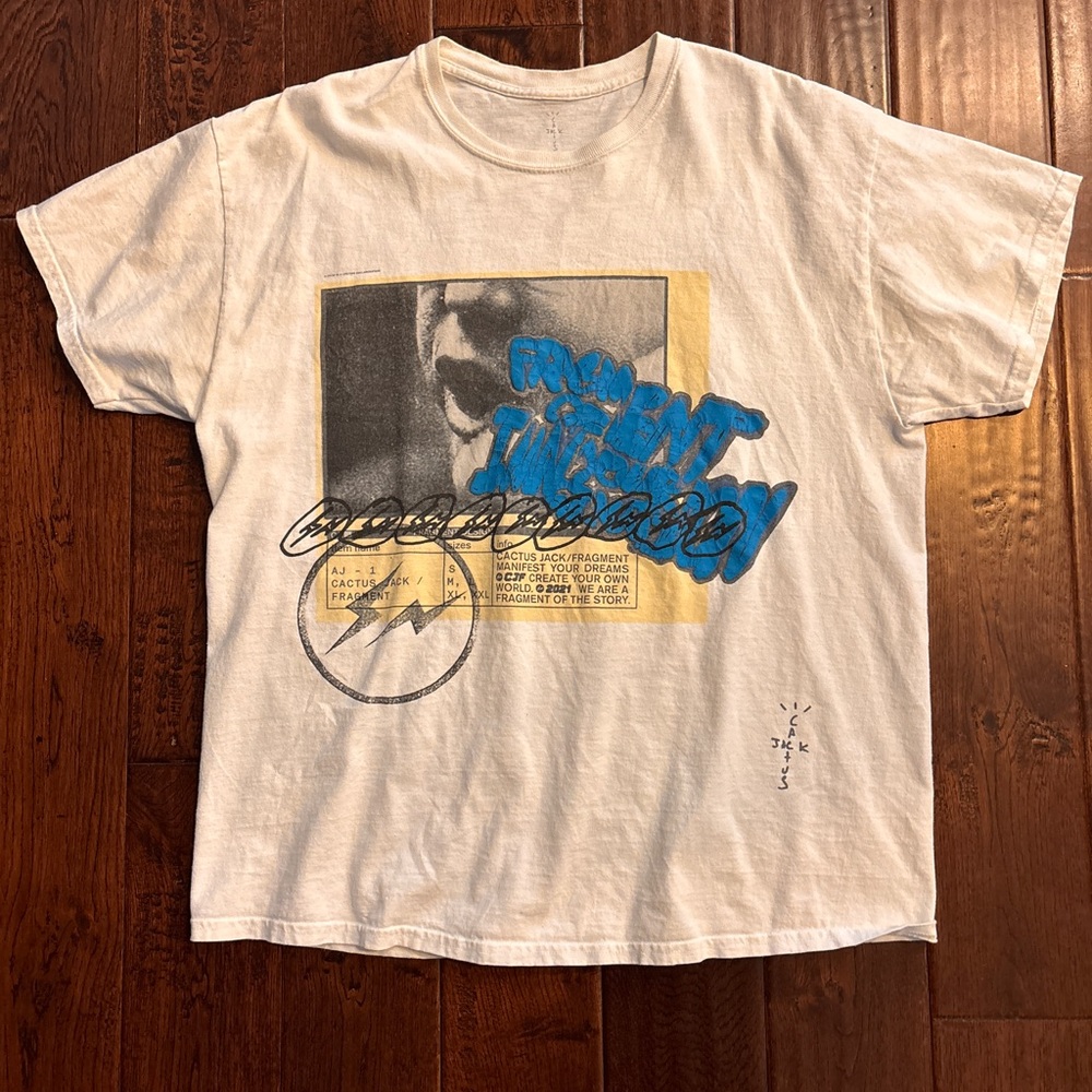 Cactus Jack by Travis Scott White and Blue Graphic Tee
